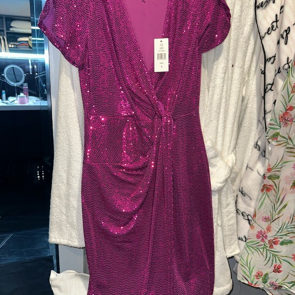 Sequin Mini Dress in Pink - Picture 1 of 5